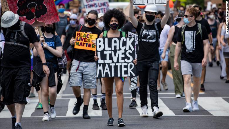 Pride and Black Lives Matter march on June 13, 2020, in Washington