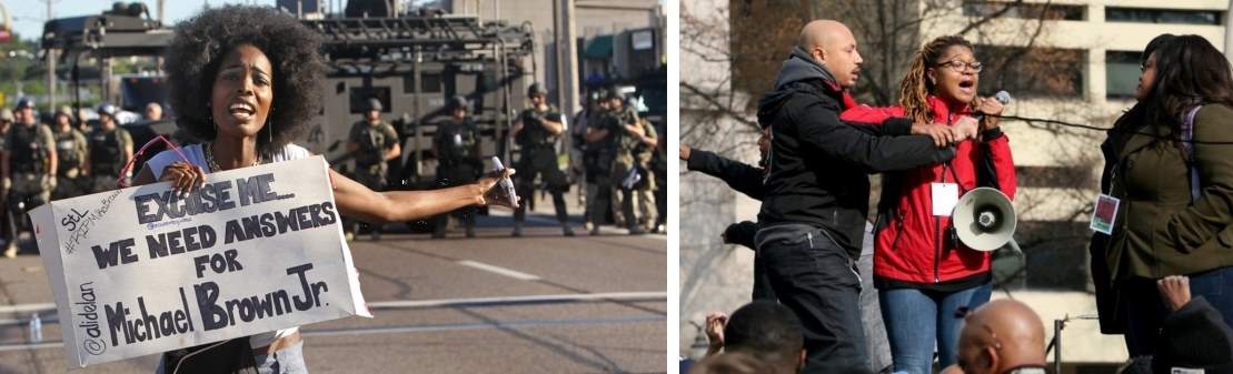 photos of activists in Ferguson, MO