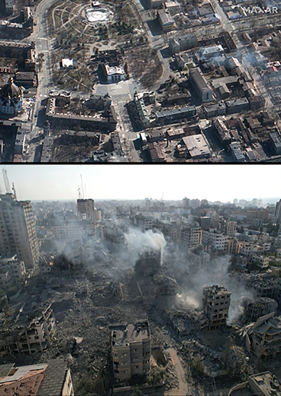 Gaza & Mariupol after attacks 