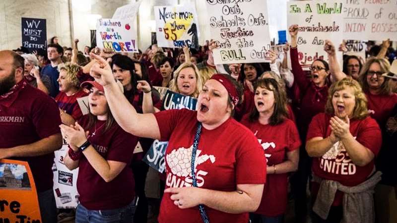 image of striking West Virginia teachers